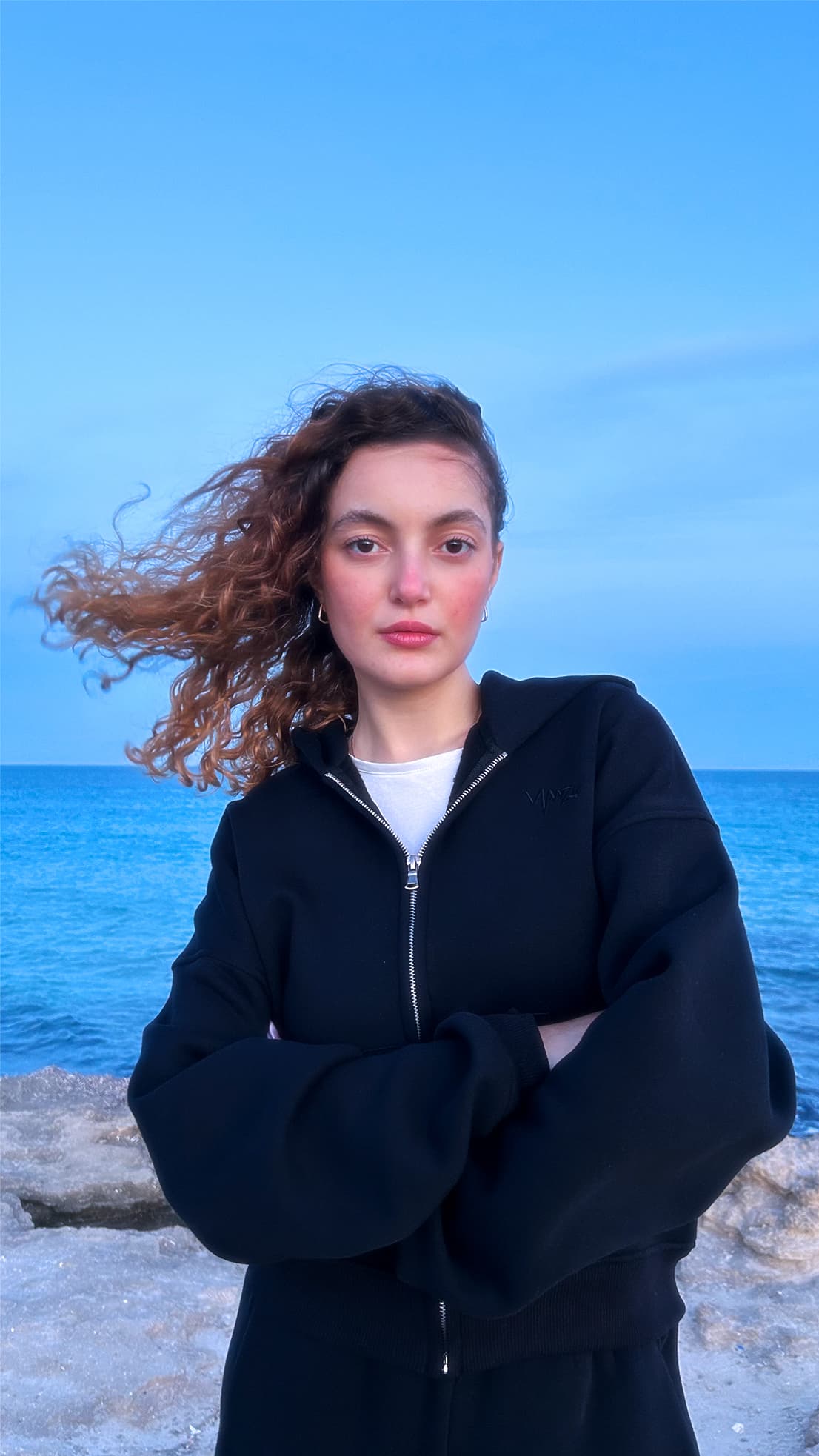 Oversized Zip Hoodie - Essential Dark Blue