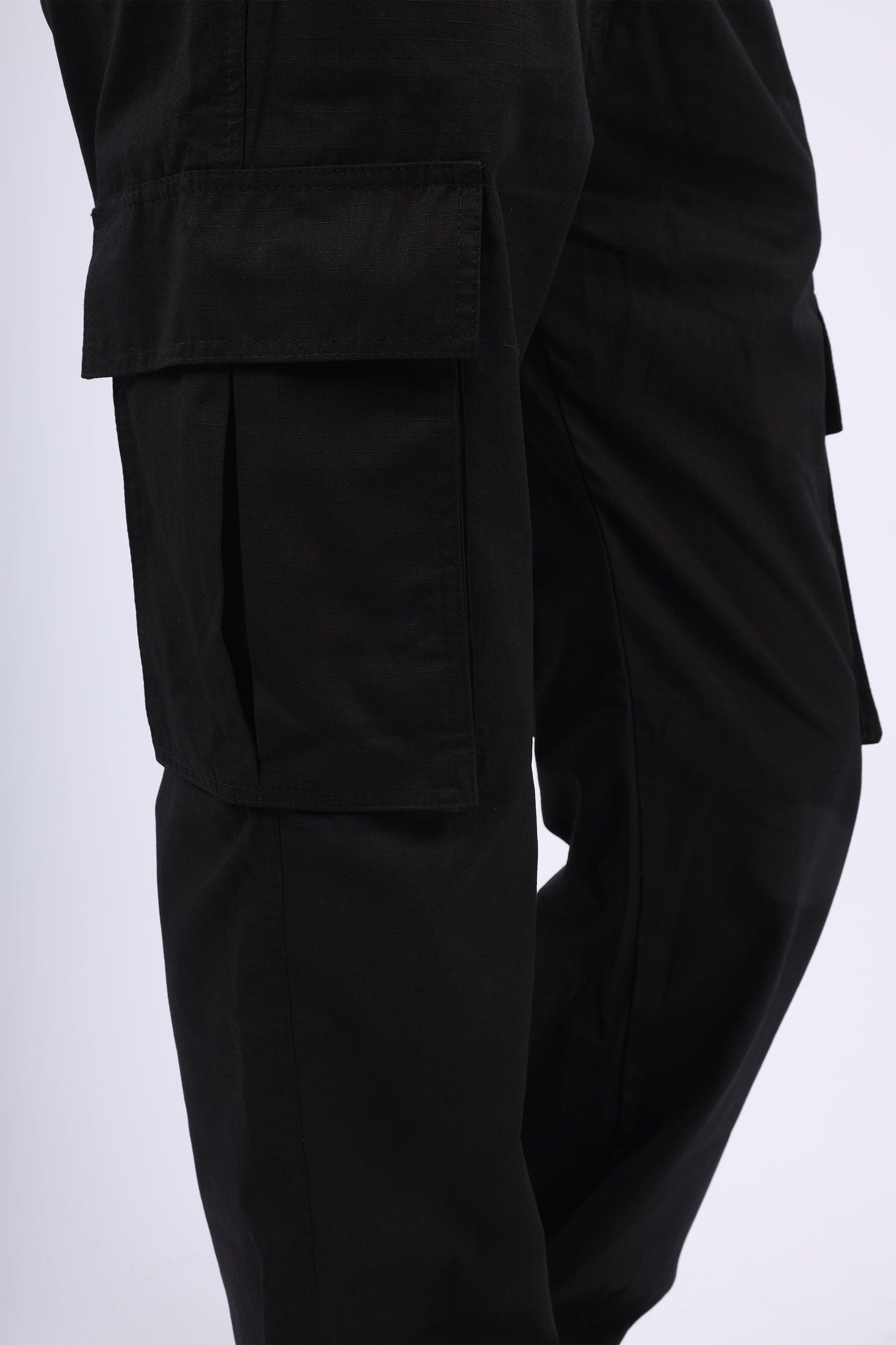 Pantalon cargo en tissu ripstop -Noir- Relaxed fit