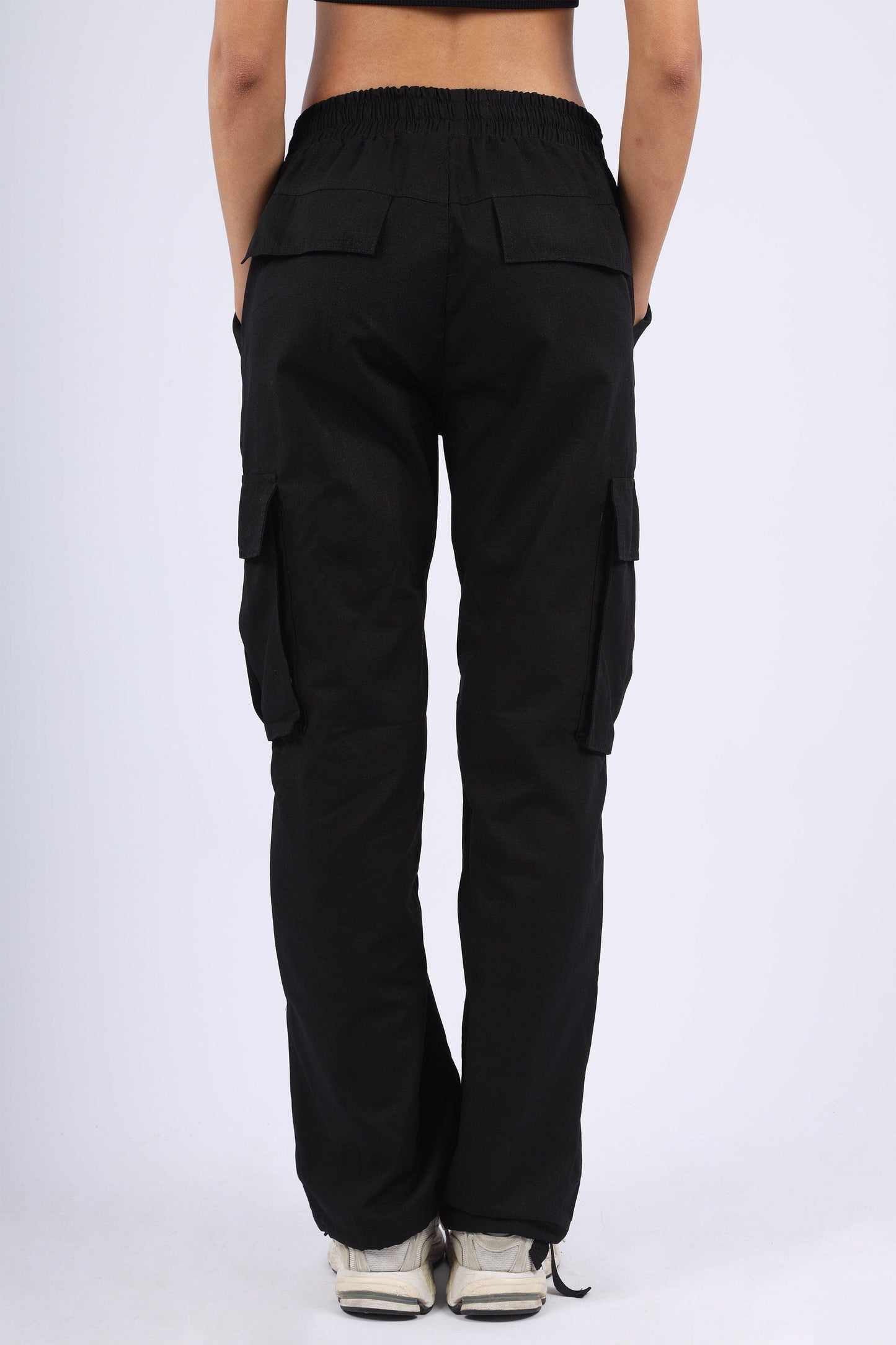 Pantalon cargo en tissu ripstop -Noir- Relaxed fit