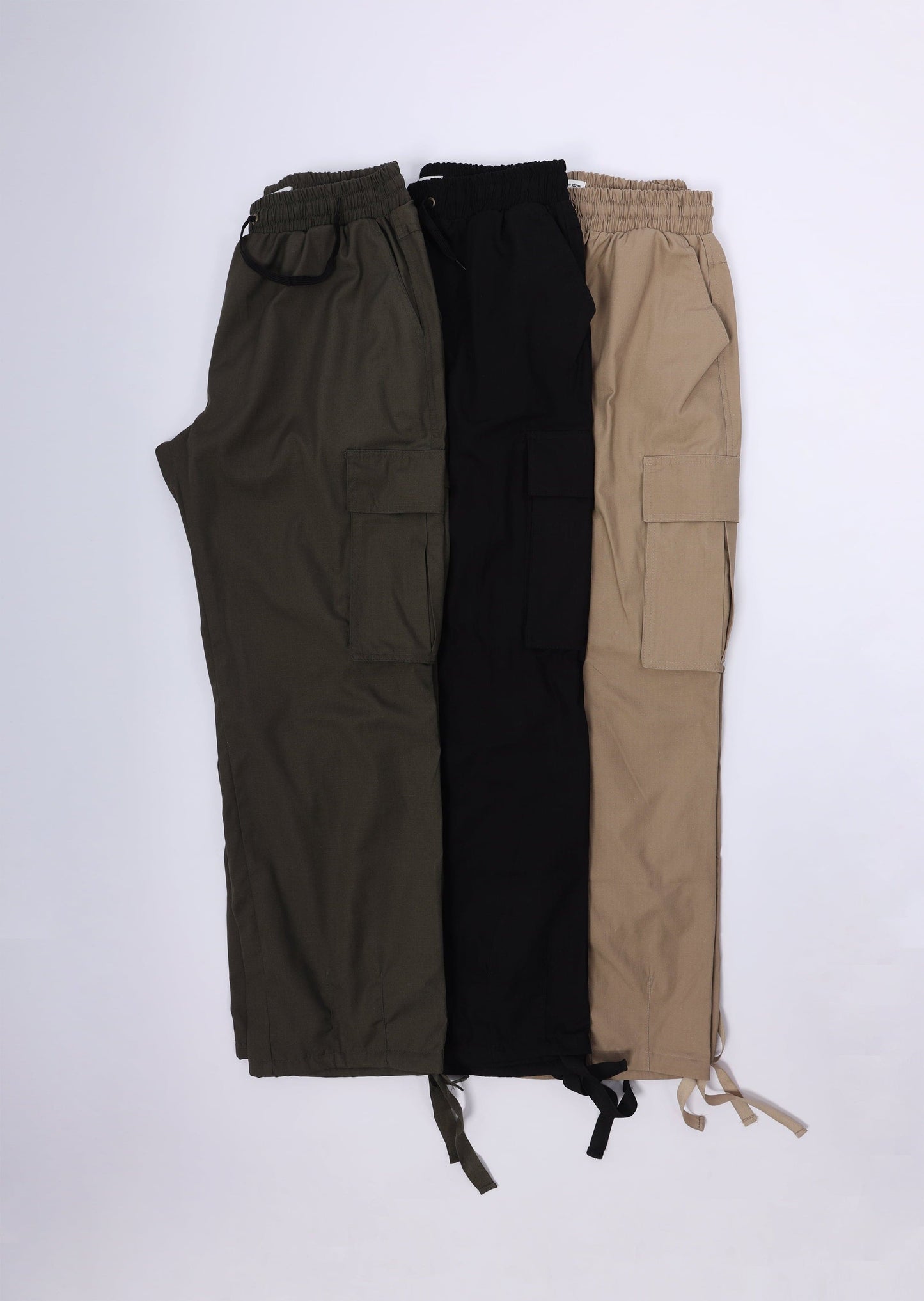 Pantalon cargo en tissu ripstop -Beige- Relaxed fit